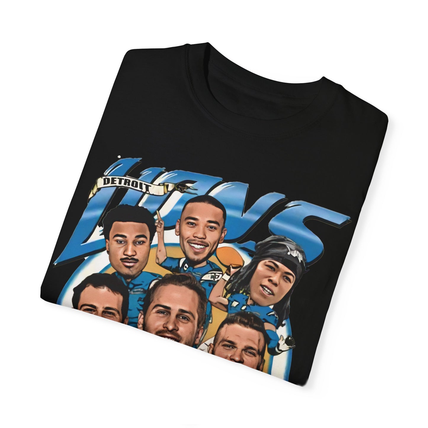 Detroit Lions Big Head Caricature Team Premium T-shirt