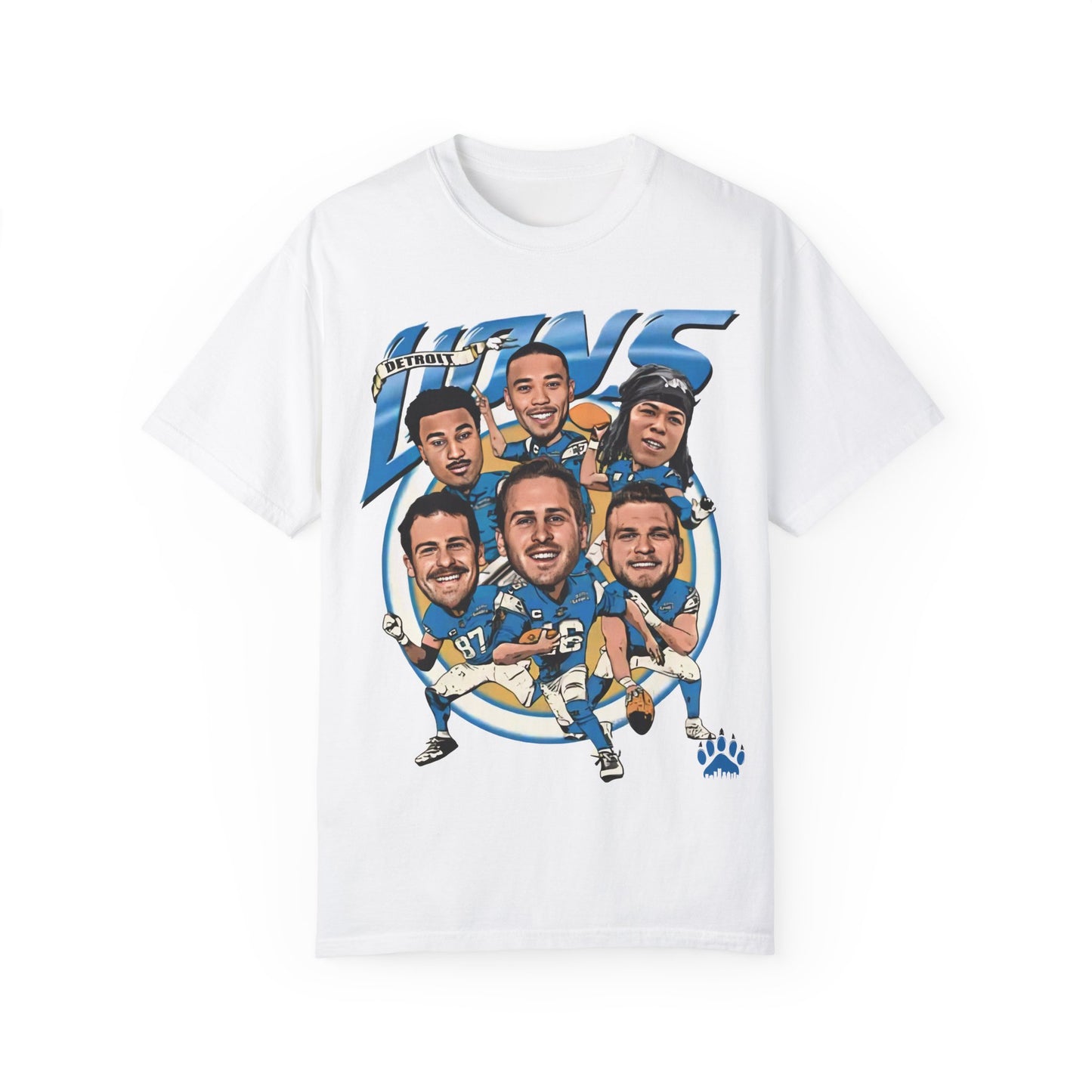 Detroit Lions Big Head Caricature Team Premium T-shirt