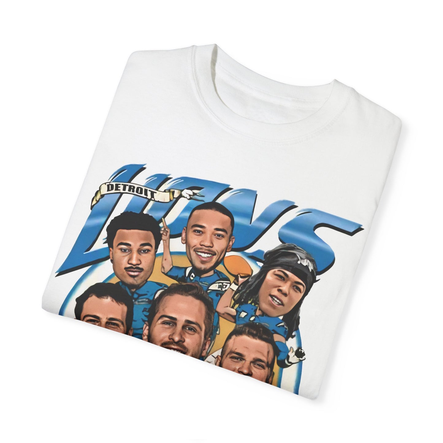 Detroit Lions Big Head Caricature Team Premium T-shirt