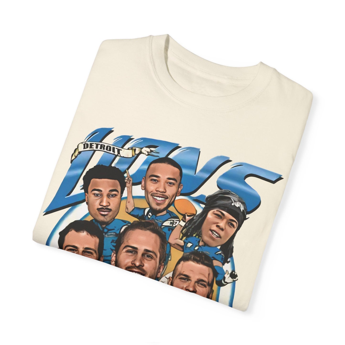 Detroit Lions Big Head Caricature Team Premium T-shirt