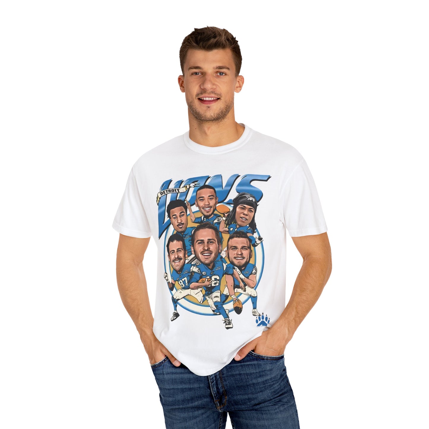 Detroit Lions Big Head Caricature Team Premium T-shirt