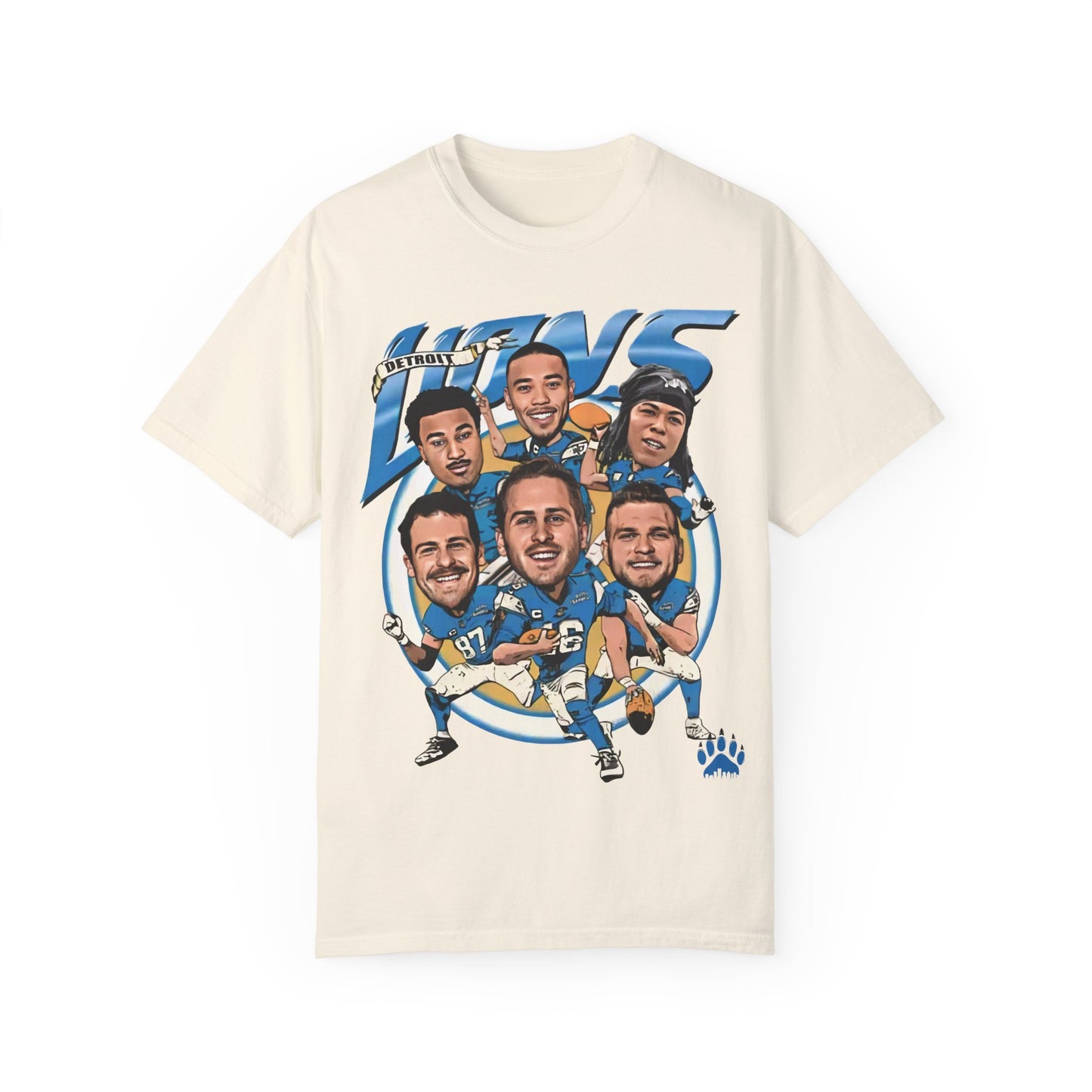 Detroit Lions Big Head Caricature Team Premium T-shirt