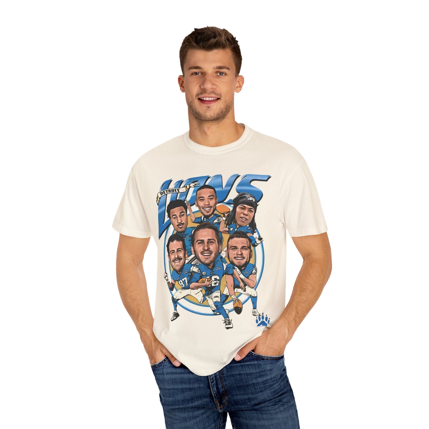 Detroit Lions Big Head Caricature Team Premium T-shirt