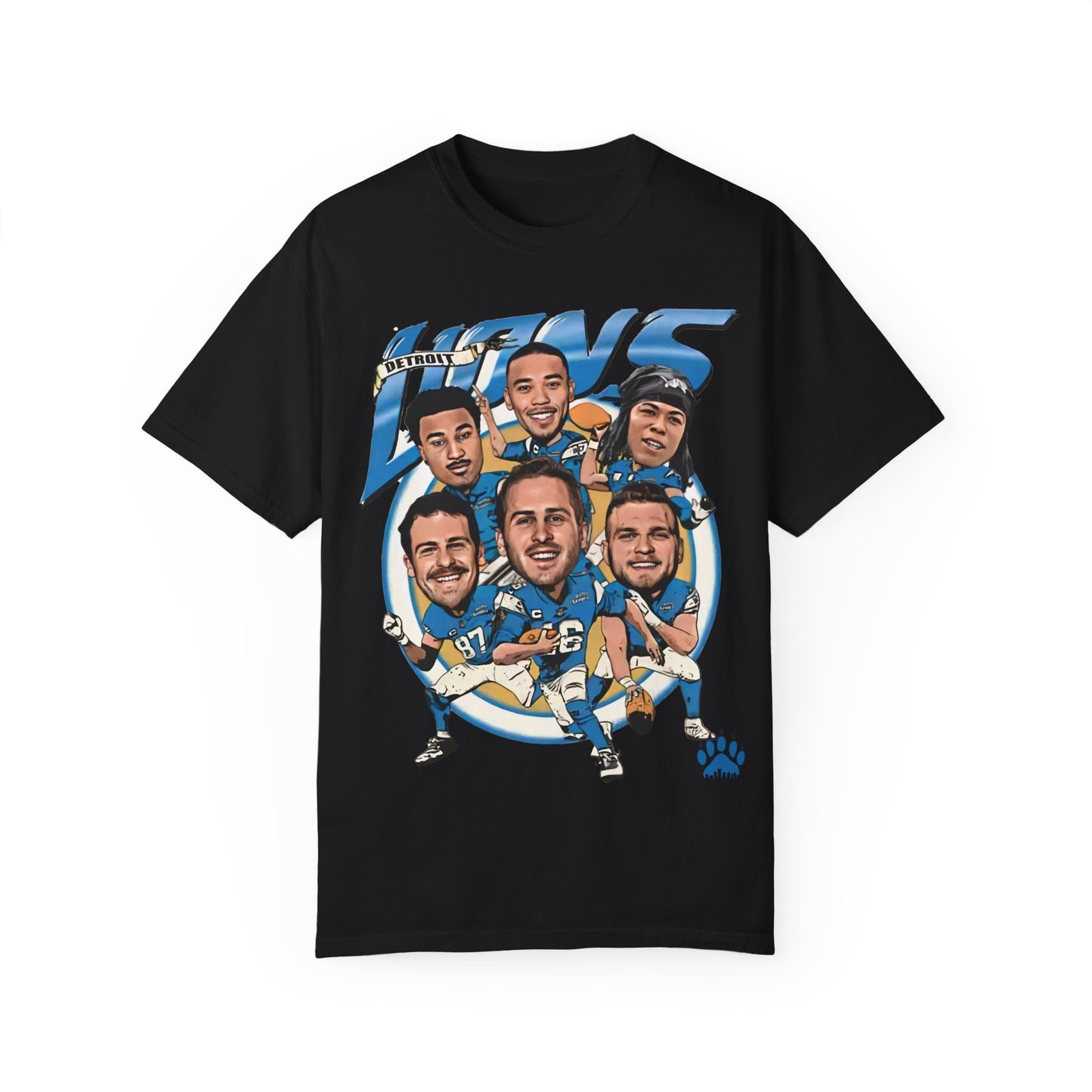 Detroit Lions Big Head Caricature Team Premium T-shirt