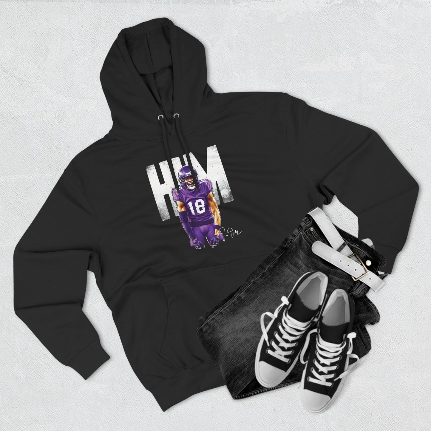 He Is Him Hoodie – Justin Jefferson Vikings Edition