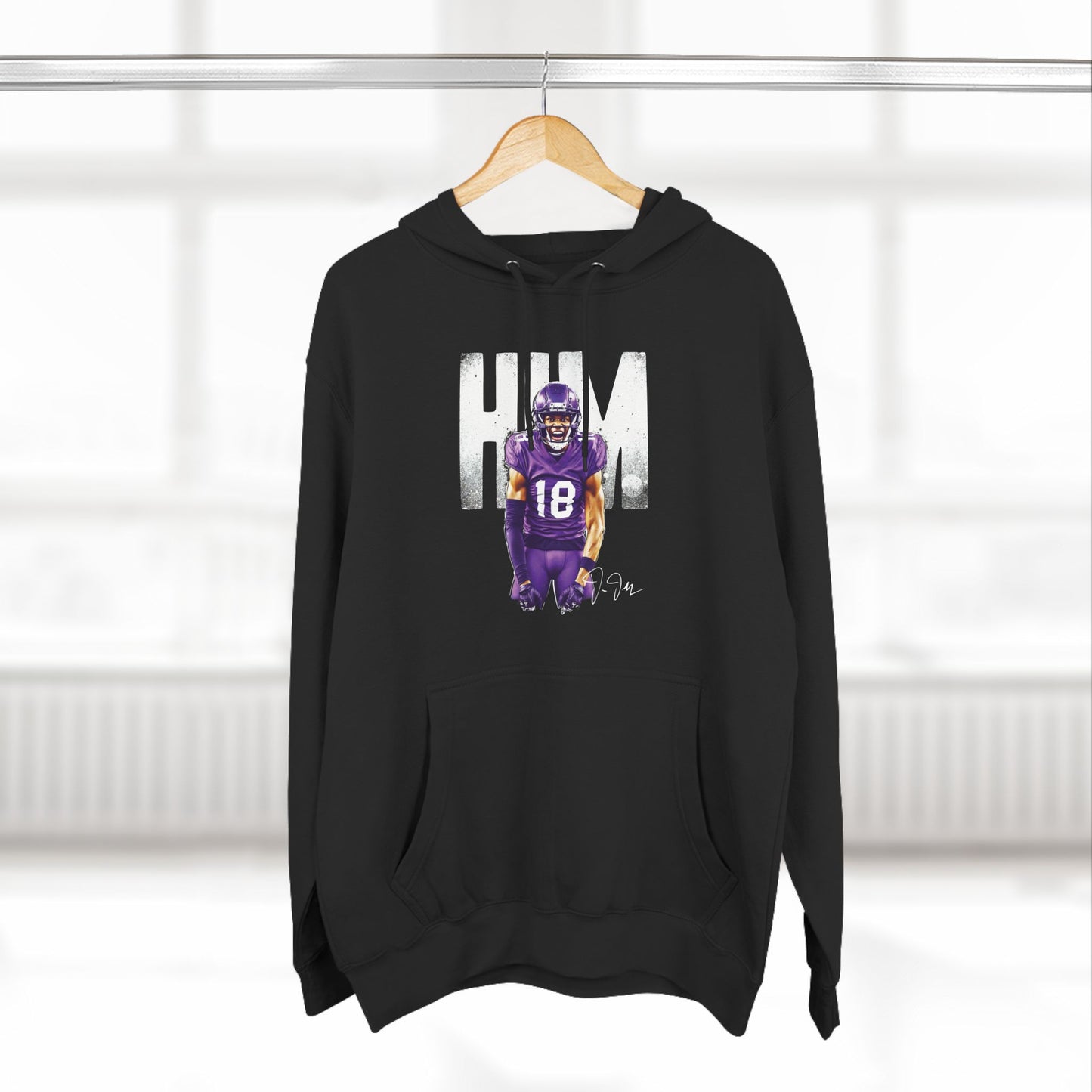 He Is Him Hoodie – Justin Jefferson Vikings Edition